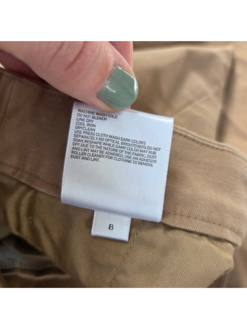 Uniqlo Khaki Wide Leg Chino Pants Trousers Modern Contemporary Women's L - Picture 7 of 7